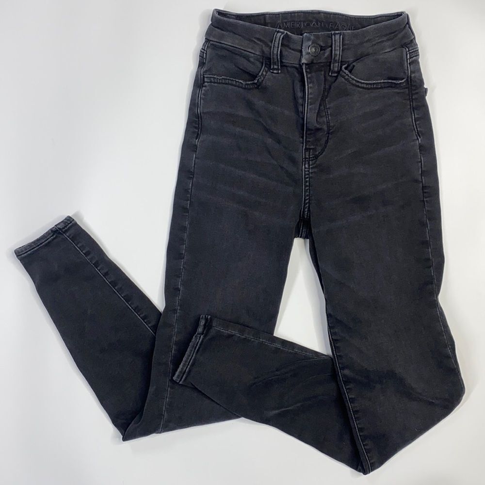 American Eagle Black Next Level Stretch Curvy Super Hi-Rise Jegging Size 00